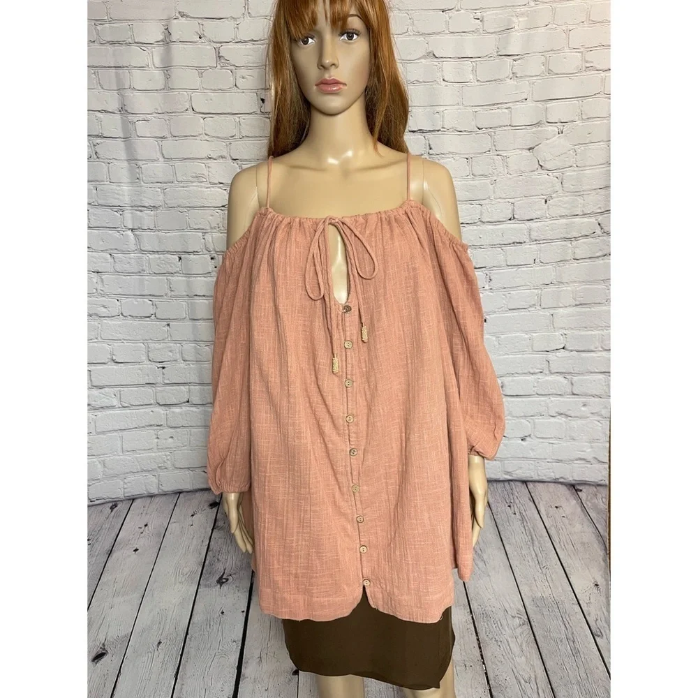 New Free People Stealin' Hearts Cotton Tunic Size M